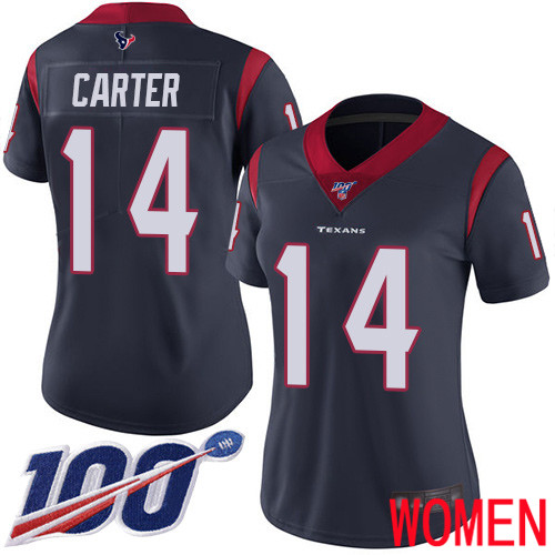 Houston Texans Limited Navy Blue Women DeAndre Carter Home Jersey NFL Football 14 100th Season Vapor Untouchable